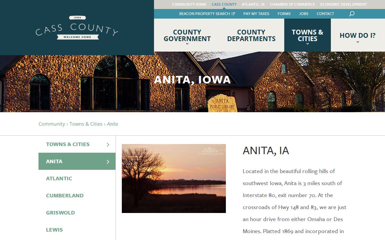 Cass County official Anita page and sheriff booking route