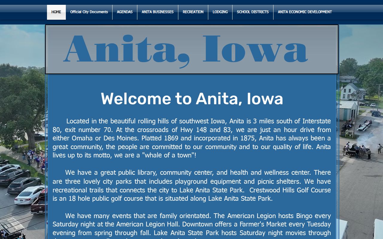 Official Anita city context for Cass County arrest records