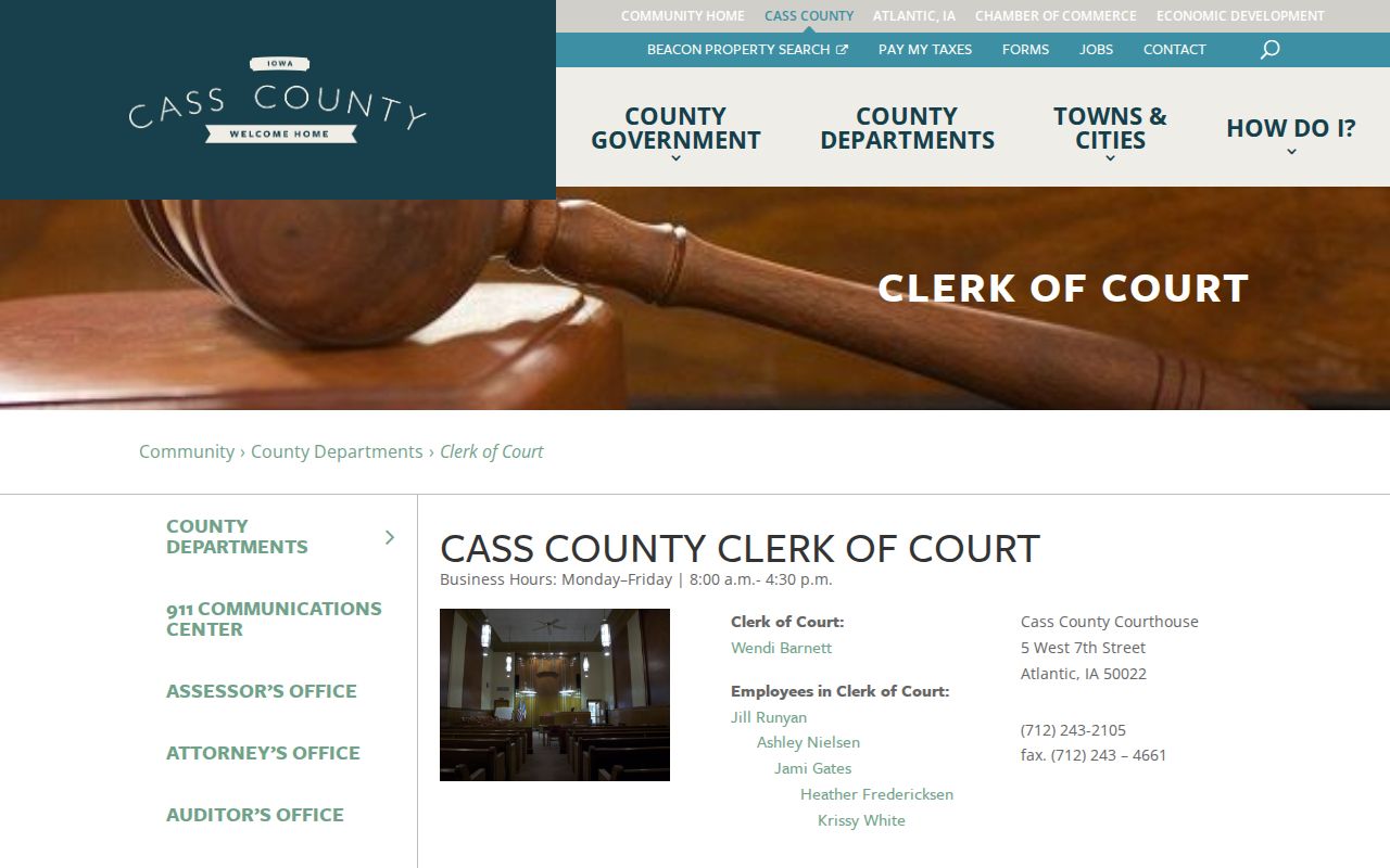 Cass County Clerk of Court warrant information source